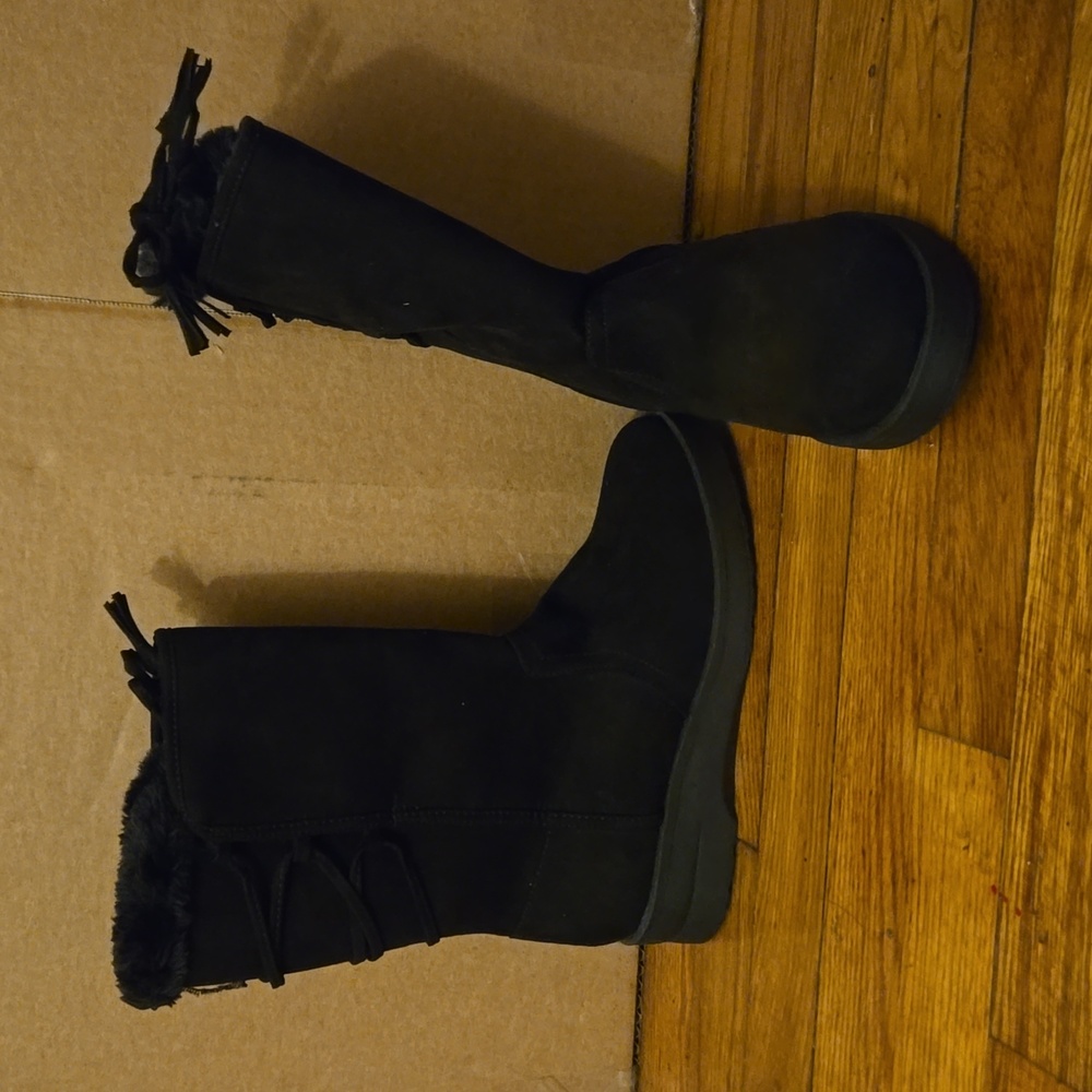 Self-Esteem Faux Suede Boots in Size 7
